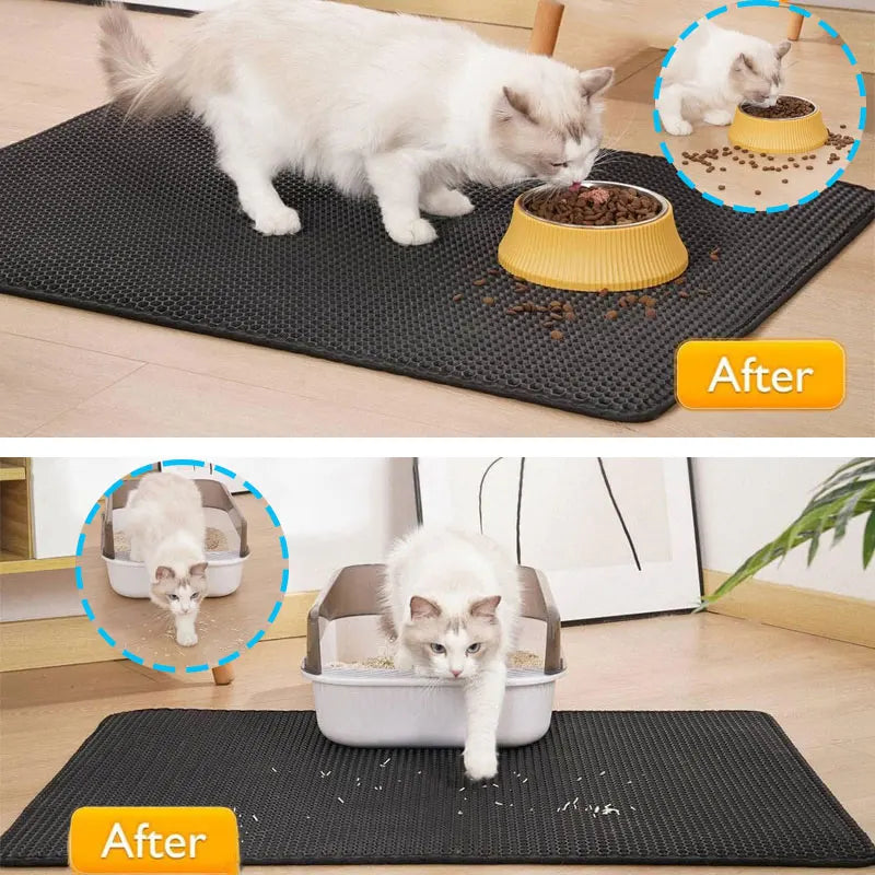 Pet Cat Litter Mat Waterproof Double Layer Cat Litter Trapping Pet